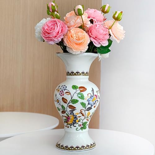 Rustic Farmhouse Ceramic Flower Vase, 12-Inch Colorful Vintage Vase - Image 6