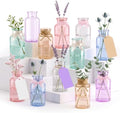 12 Pack Mason Jar Vases for Centerpieces,Colored Flower Glass Bud Vases Set by Unknown