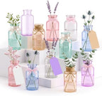12 Pack Mason Jar Vases for Centerpieces,Colored Flower Glass Bud Vases Set by Unknown