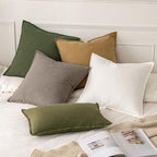 MIULEE Decorative Linen Euro Sham Pillow Covers 24x24 Dune - Image 5