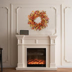 22 inch Artificial Fall Wreaths for Front Door,Autumn Wreath with Large red Berries and Fall Leaves Suitable for Indoor Outdoor Wall Porch Harvest Festival Thanksgiving Day Farmhouse Holiday Decor. - Image 6