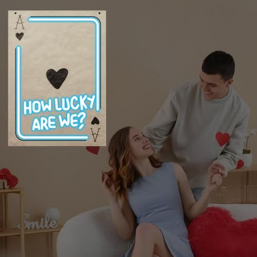Ace of Heart Neon Sign, How Lucky Are We LED Light, Gift for Lover - Image 5
