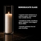 Sandraheer 24 White Pillar Candles and Clear Hurricane Glass Candle Holders - Image 5