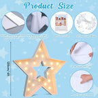 Maxcheck 4FT Marquee Large Light up Decoration, Balloon Frame with Bulb Light String Foam Marquee Signs for Valentine's Eid Birthday Engagement Baby Shower Party Decorations(Star) - Image 2