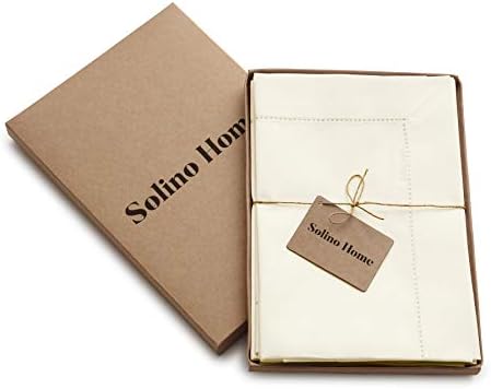 Solino Home Cotton Linen Cloth Dinner Napkins Ivory, 20 x 20 in, Set of 4 - Image 3