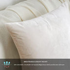GIGIZAZA Velvet Ivory Cream Throw Pillow Covers Decorative Cushion Covers Pillow Cases Sham for Sofa Couch (20x20inch(50x50cm)-4pcs, Ivory) - Image 4