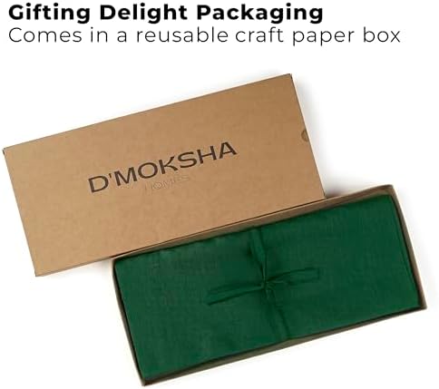 Classic Linen™ by D'Moksha, Forest Green Table Runner 144 Inches Long, 100% Pure Linen, Extra Long Table Runner, 14 x 144 Inch for Dining- Fall, Weddings, Outdoor Hosting - Image 4