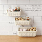 Wicker Hanging Baskets for Bathroom, Kitchen, Entryway, Set of 3 - Image 2