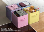 Sorbus Cube Storage Bin, Fabric, 6 Pack (11 Inch, Pastel Multi-Color) - Image 5