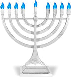 Zion Judaica Pack of 2 Hanukkah Electric Menorahs LED USB Powered Menorah Electronic Hanukkiah Battery Minorah Flamless Chanukah Candles (Silver, 2) - Image 3