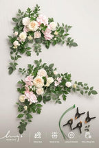 Ling's moment 2 Pack Pink Floral Garland Wedding Arch Flowers - Image 7