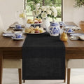 Classic Linen™ by D'Moksha, Black Table Runner 72 Inches Long, 100% Pure Linen, 14 x 72 Inch Table Runner for Dresser, Dining- Fall, Weddings, Outdoor Hosting by DMokshaHomes