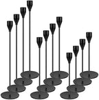 Black Candlestick Holder Set of 12 for Taper Candles, Decorative Candle Holders Bulk Candle Stick Holders Taper Candle Holders for Table Centerpiece Wedding Dinning Party Anniversary Home Decor by LEIFEOSH