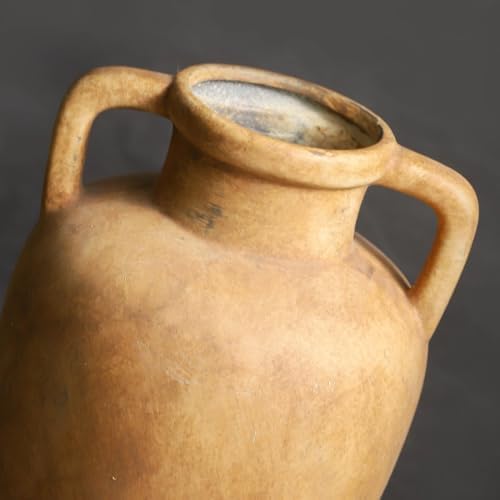 Ceramic Vase with 2 Handles, 11.41 Inch Rustic Farmhouse Vase - Image 4