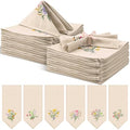 Tioncy 12 Pcs 12 Pack 18" Wildflower Embroidered Cloth Napkins, Linen by Tioncy