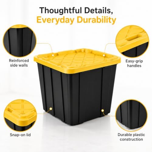 27-Gallon Plastic Storage Bins with Snap-on Lids – 6-Pack - Image 7