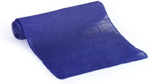 MDS® Pack of 10 Natural Burlap Table Runner, 12 x 72 Inch, Jute Rustic Farmhouse Boho Table Decor for Wedding Reception, Dining Table, Bridal Shower, Baby Shower & Party Decorations - Royal Blue - Image 4