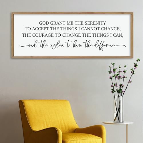 ZZJJHYWGQ Serenity Prayer, Bible Verse Wall Decor, 32''×12'', Wood - Image 6
