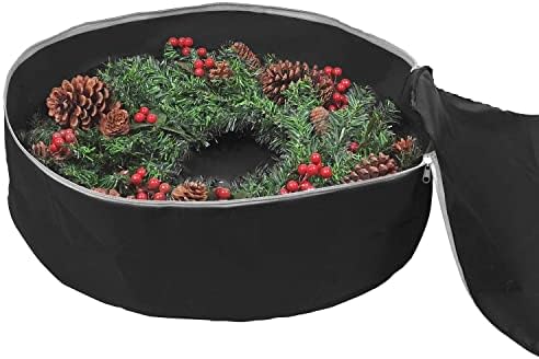Heavy Duty Christmas Wreath Storage Bag 48" - Handles Made Of Durable 600D Oxford Polyester Material Storage Bag Extra Large 48” Holiday Wreaths Container (Black) - Image 5