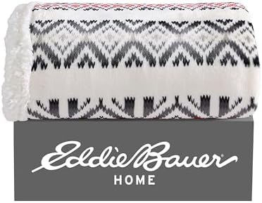 Eddie Bauer - Throw Blanket, Brushed Fleece & Plush Sherpa Soft Bedding, Blanket for Couch & Bed (Mountain Village Red, 50" x 60") - Image 6