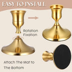 24PCS Brass Gold Taper Candle Holders, Vintage Metal Candlestick Holders - Image 3