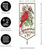 28 x 12.5 | Traditional Merry Christmas Everlasting Impressions Textile Décor Garden Flag (Mistletoe and Cardinal) - Image 3
