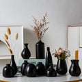 Tanvecle Small Black Vases, Ceramic Bud Vase Set 11, Modern Home Decor by Tanvecle