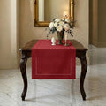 Signature Linen™ by D'Moksha, Red Table Runner 36 Inches, 100% Pure Linen, Hemstitch, Coffee Table Runner, 14 x 36 Inch for Dresser Tables- Fall, Weddings, Outdoor Hosting by DMokshaHomes