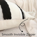 18x18 Pillow Cover Set of 2 Boho Farmhouse Decor Black and White - Image 4