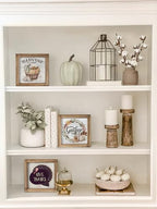 Set of 3 Rustic Wood Frames for Shelf, Mantel or Tiered Tray Decor - 36 Interchangeable Seasonal Home Signs for 4 Seasons & Holidays, 7x7 in - Image 4