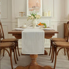 Linen Blend Table Runner – Handmade Hemstitch, Classic Style for Dresser, Dining - Image 5