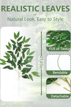 30Pcs Italian Ruscus Greenery, 23" Artificial Silk Stems Garland w/Green Leaf Vines Bendable Faux Hanging Plants Spray for DIY Wedding Arch Bouquet Table Centerpieces Vase Filler and Home Indoor Decor - Image 5