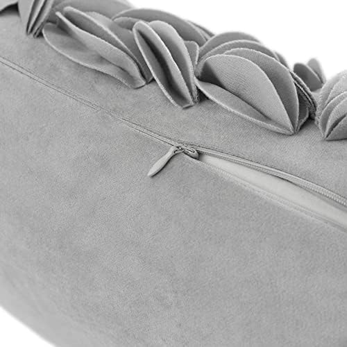 KINGROSE 3D Handmade Accent Pillow Cover Personalized Throw Pillow Cases Decorative Cushion Covers Home Decor for Girls Women Bedroom Couch Chair 12 x 20 Inches Light Grey - Image 6