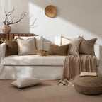 MIULEE Set of 2 Rustic Linen Burlap Throw Pillow Covers 18x18 Champagne - Image 5