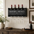 Personalized Wine Rack Wall Mounted with Glass Holder - Image 5