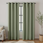 Vintage Black Out Curtains 84 Inch Length 2 Panels Set,Dark Sage Green Thermal Insulated Blackout Window Curtains Drapery Room Darkening Moody Curtain Drapes for Living Room Bedroom 52x84 In Long by KOUFALL