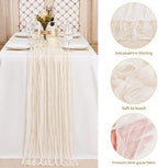 20 Pack Cream White Table Runner 10Ft Cheesecloth Table Runner Boho Gauze Cheese Cloth Table Runners Romantic Long Sheer Fabric Table Runners for Wedding Party - Image 7