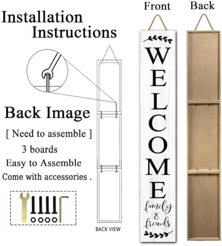 Farmhouse Welcome Sign for Front Door Standing 47" - Image 6