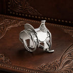 Vagabond House Pewter Cowboy Saddle Napkin Ring Western Frontier Collection 2.5 Inch Tall - Image 5