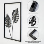 Black Metal Wall Art Frame Decor for Livingroom, 4PCS, Plant Themed, 17x12" - Image 4