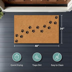 Barnyard Designs Natural Coco Coir Non-Slip Doormat (30x48, Paws) - Image 3