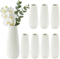 Qinyoung 8 Set White Ceramic Vases for Flowers, 8'' Small Vase, Minimalist by Qinyoung