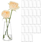 Hewory Glass Bud Vases for Centerpieces: Small Clear Modern Flower Vase Set of 24, Minimalist Cute Mini Decorative Bulk Vases for Wedding Birthday Bridal Shower Party Events Dining Room Table Decor by Hewory