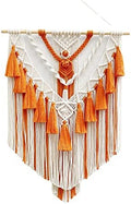 BMIDRUT Hanging Macrame Tapestry Woven Boho Wall Art Handmade Macrame Tapestry Home Wall Decor Wall Pediment 18x30 Inch (Orange) by BMIDRUT