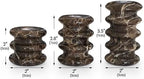 Vixdonos Marble Candle Holder Set of 3 Taper Candle Candlestick Mantle Candle Stand for Home Decor,Wedding,Party and Table Centerpieces(Brown) - Image 3