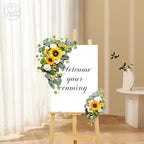 Odouzy Artificial Wedding Arch Flowers for Wedding Sign,Set of 2 for Welcome Ceremony Sign,Faux Floral Swags,Banquet and Reception Backdrop Floral Decoration (Green&Sunflower) - Image 3