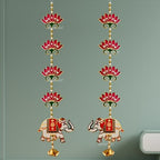 Divyakosh Door Hangings for Home and Temple Decoration, Pooja Items, Red Lotus With Elephant Wall/Door Decor | 2 Pieces | 26 Inch - Image 6