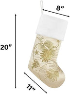 GEXWORLDWIDE GEX Christmas Stockings 6 Pack for Family 20" Large Gold Sequins Silk with Soft Faux Fur Embroidered Classic Fireplace Tree Decorations Hanging Ornament for Xmas Season Decor (Set of 6) - Image 3