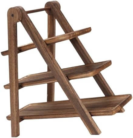 3 Tier Serving Tray, Solid Wood Space Saving Farmhouse Tiered Tray, Cupcake Display Stand with Strong Load Bearing for Party Christmas Birthday Wedding Dessert Table - Image 7