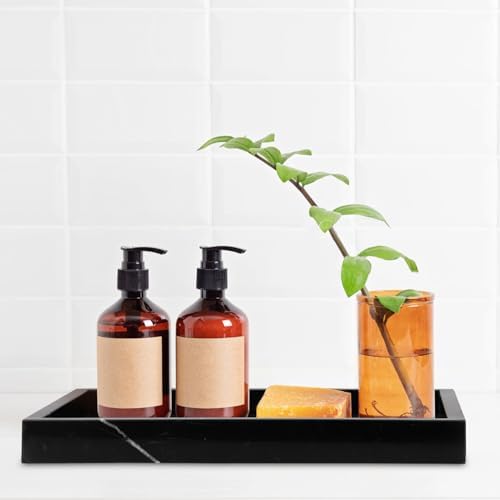Marble Bathroom Vanity Tray, Black Marquina, 12"x 8" x1.2" - Image 6